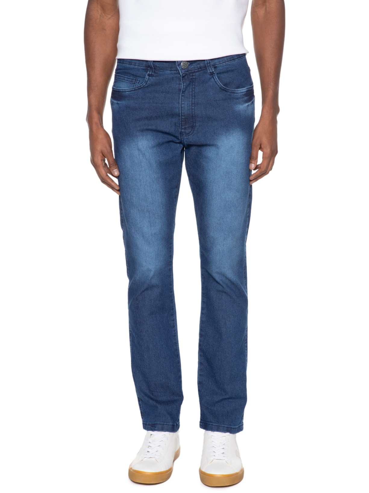 Calça Jeans Masculina Reta Azul '2 Essential