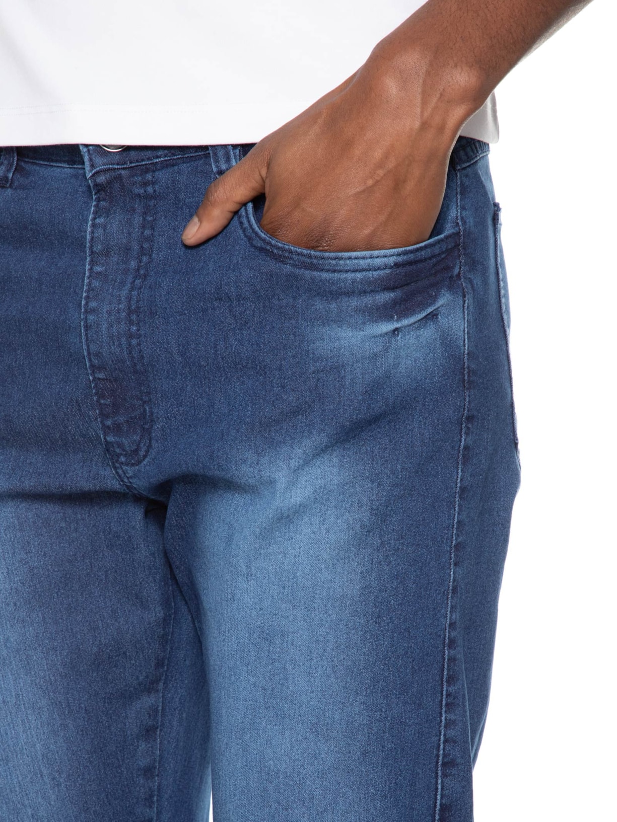 Calça Jeans Masculina Reta Azul '2 Essential