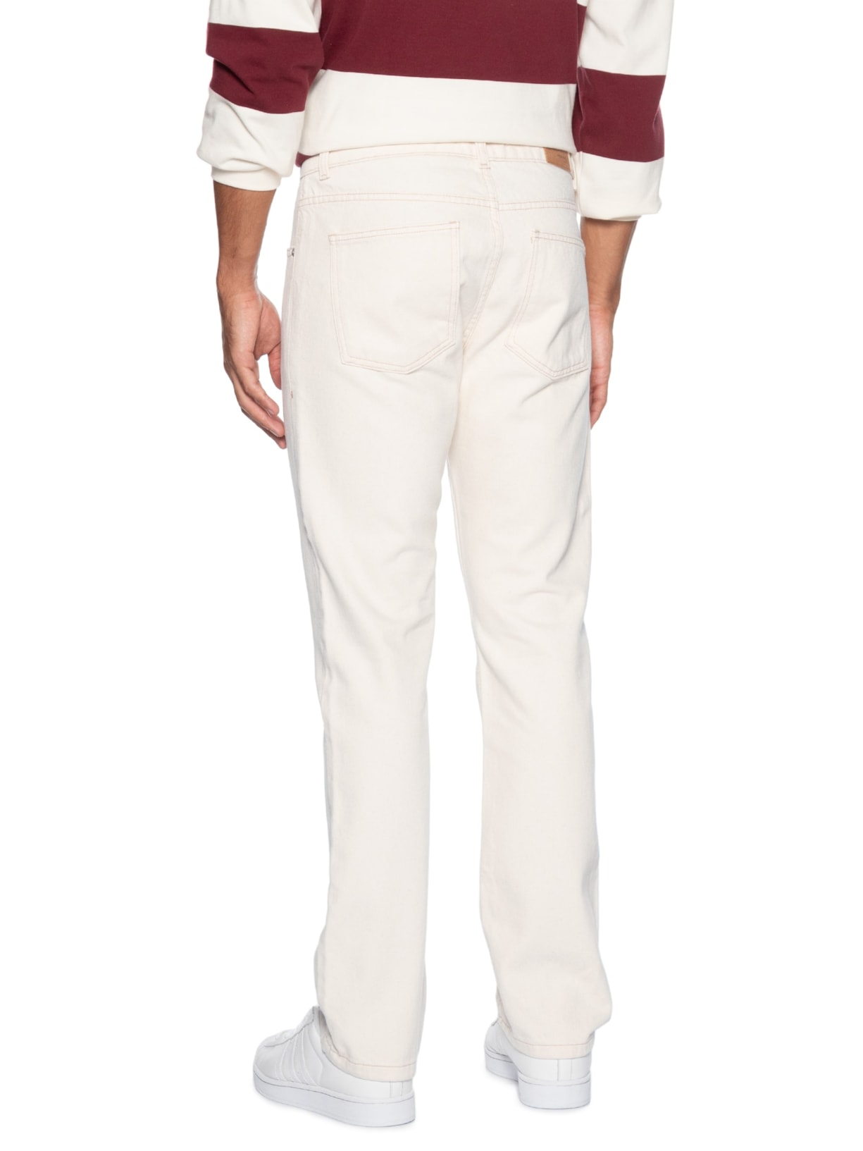 Calça Jeans Masculina Reta De Sarja Branco Hering