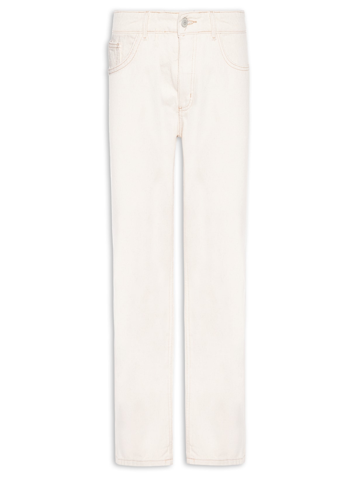 Calça Jeans Masculina Reta De Sarja Branco Hering