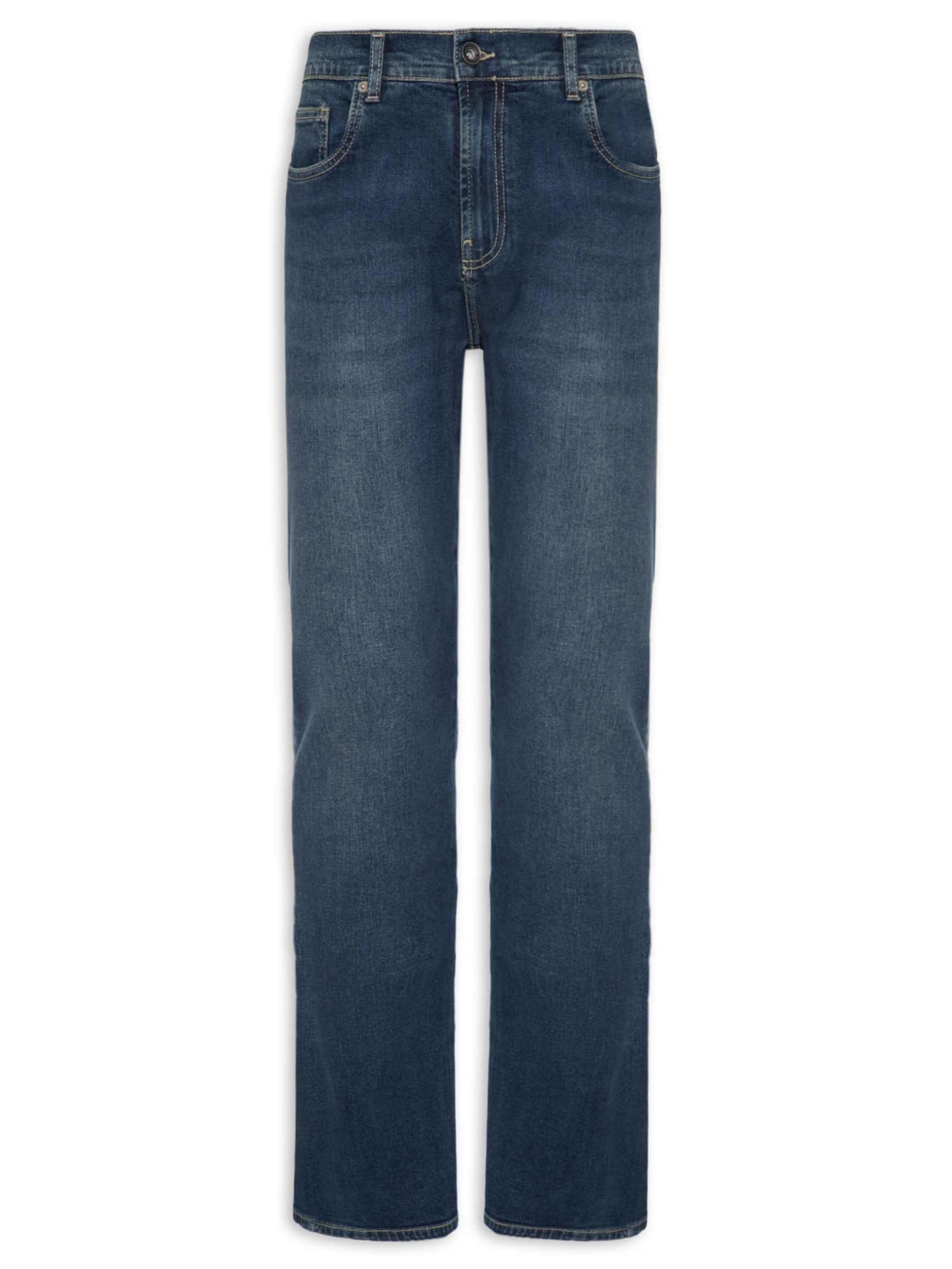 Calça Jeans Masculina Reta Regular Onda Média – Azul Foxton