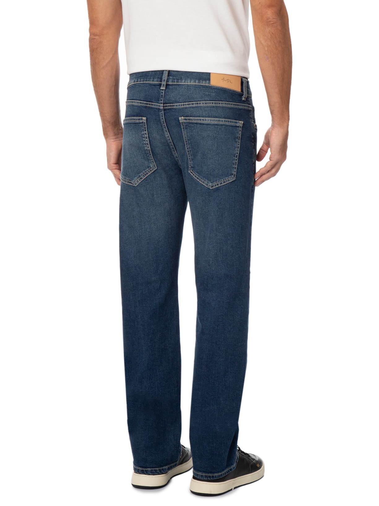 Calça Jeans Masculina Reta Regular Onda Média – Azul Foxton