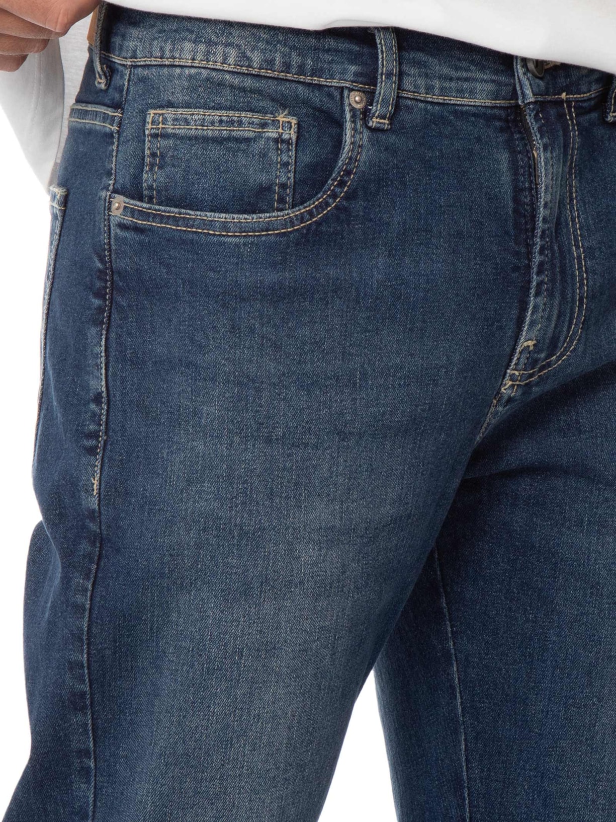 Calça Jeans Masculina Reta Regular Onda Média – Azul Foxton