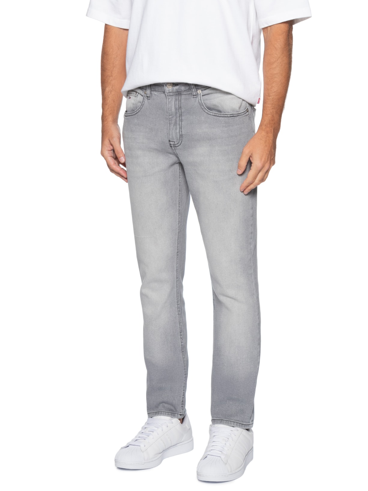 Calça Jeans Masculina Scanton DI1263 Slim Fit Com Elastano Cinza Tommy Jeans