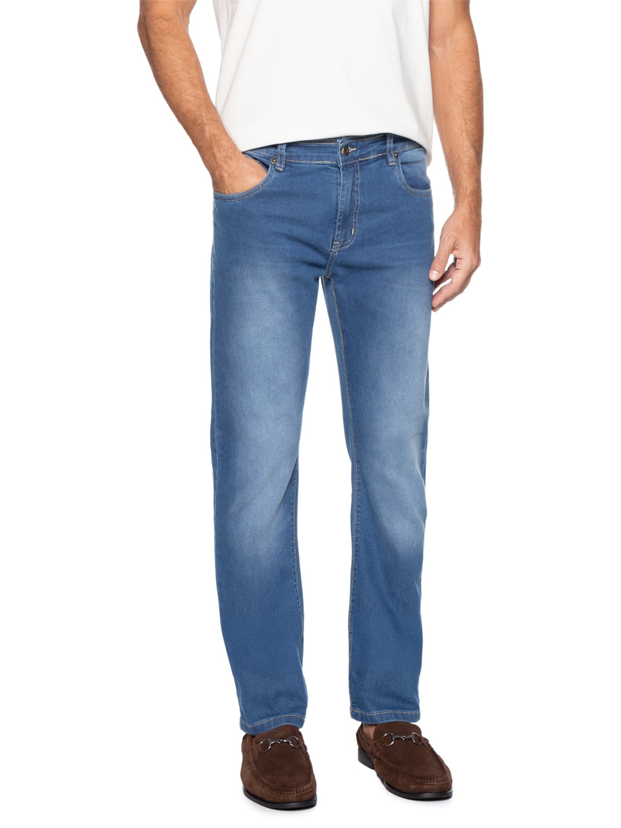 Calça Jeans Masculina  Slim Comfort – Azul Sergio K