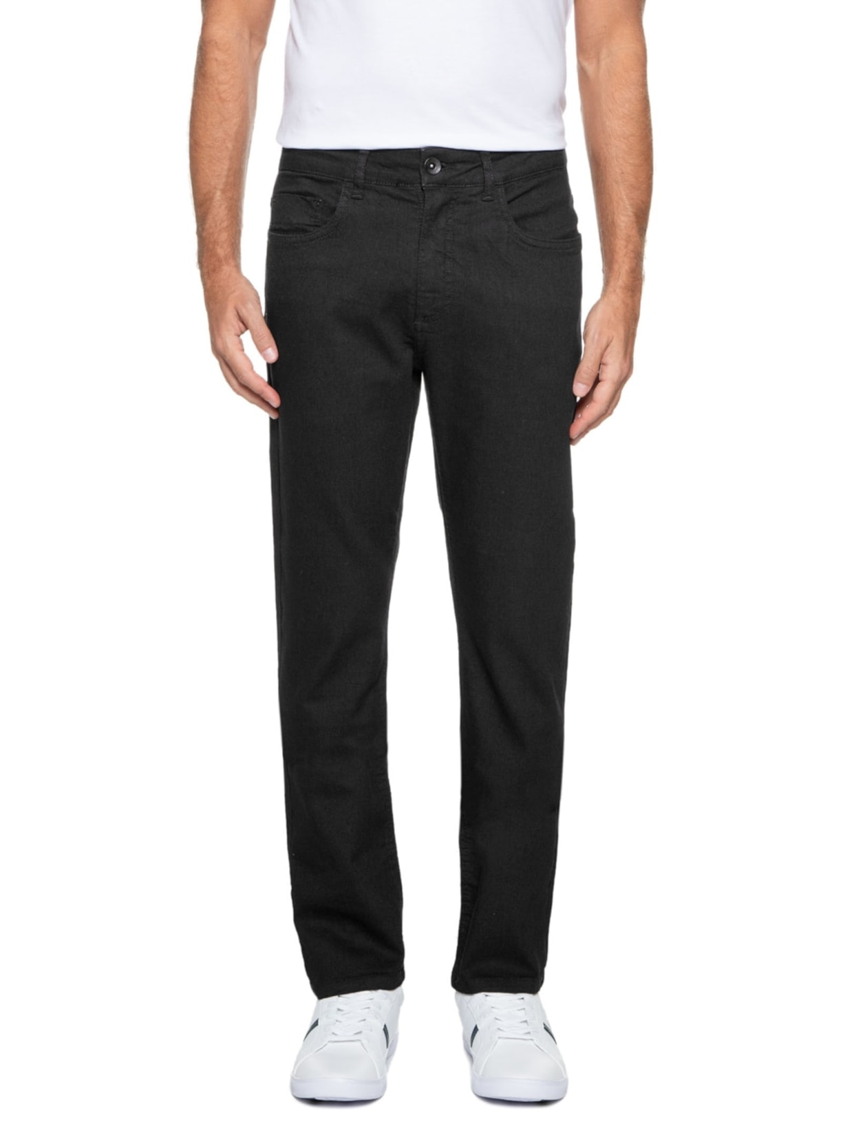 Calça Jeans Masculina Slim Fit Black Black Preto Aramis