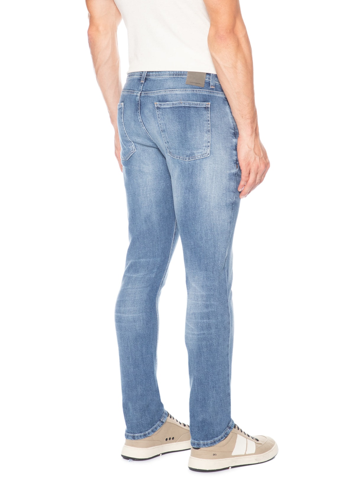 Calça Jeans Masculina Slim Fit Mid Wash Azul Pineapple