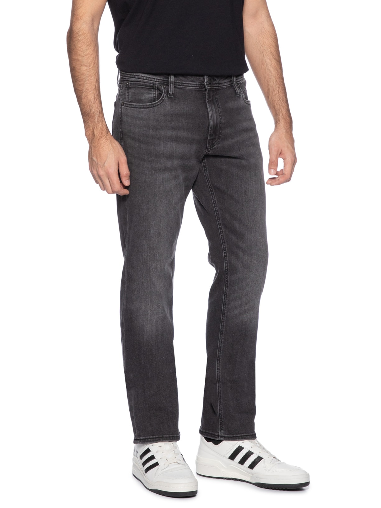 Calça Jeans Masculina Slim Fit Super Stretch Cinza Jack & Jones
