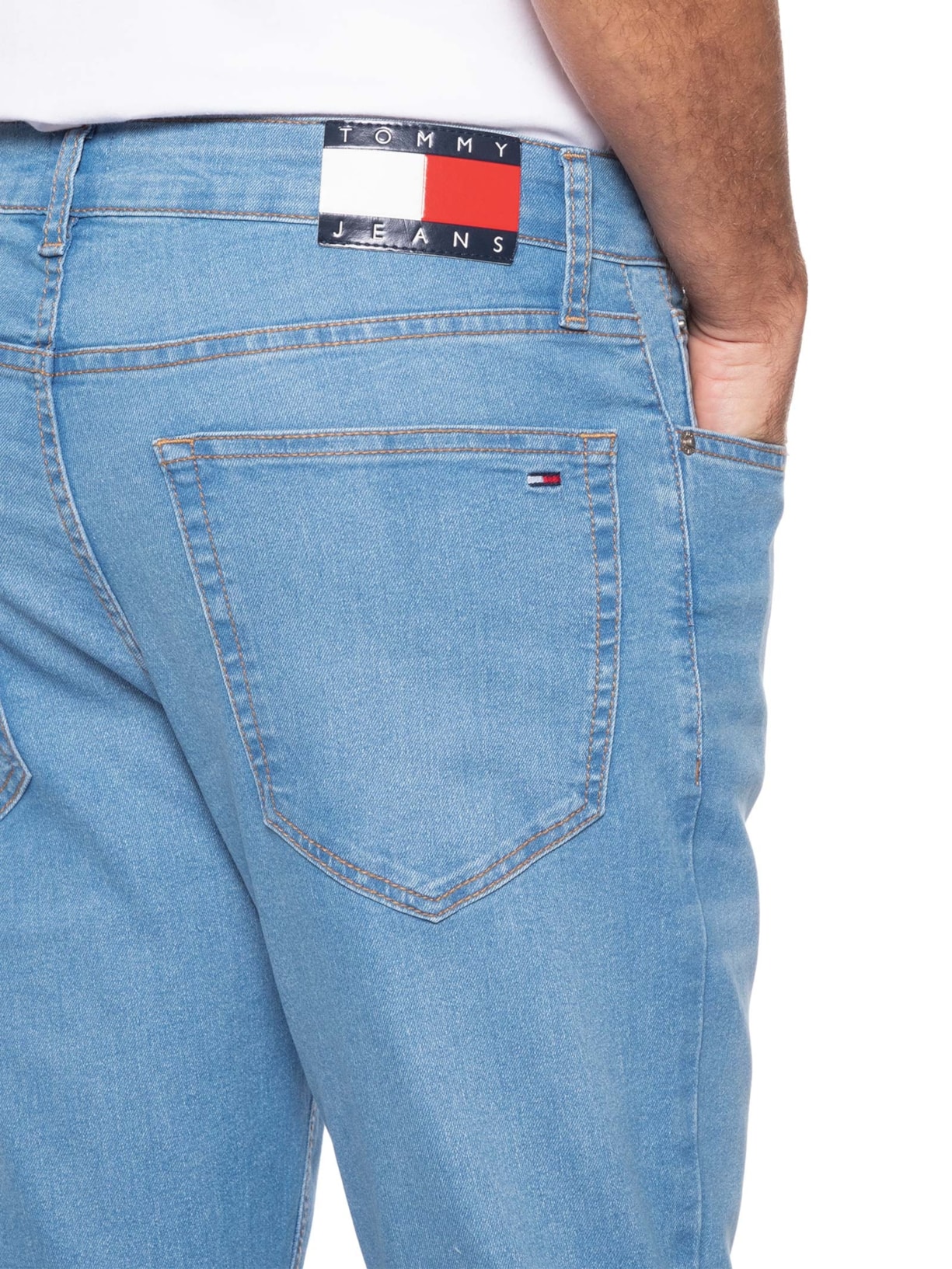 Calça Jeans Masculina Slim Tapered Fit Austin Denin Medium Azul Tommy Jeans