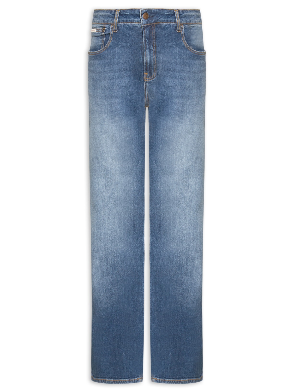 Calça Jeans Masculina Straight 5 Pockets - Azul