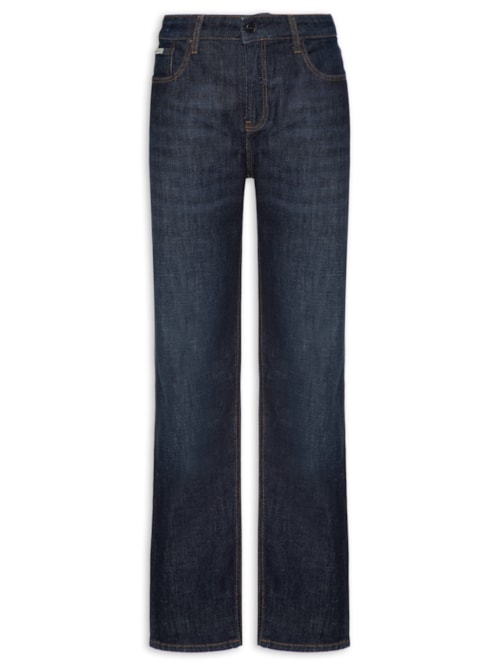 Calça Jeans Masculina Straight 5 Pockets - Azul
