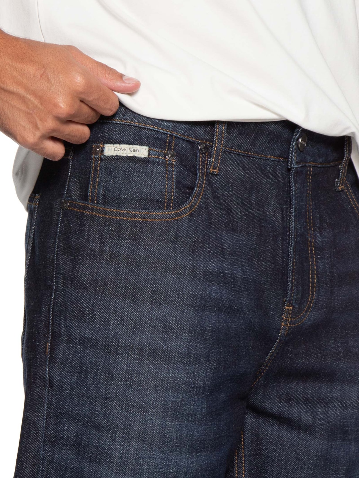 Calça Jeans Masculina Straight 5 Pockets Azul Calvin Klein - White Label