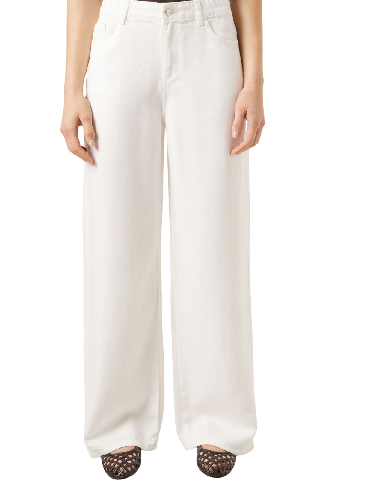 Calça Jeans Pantalona Ultra Soft Branco Calzedonia