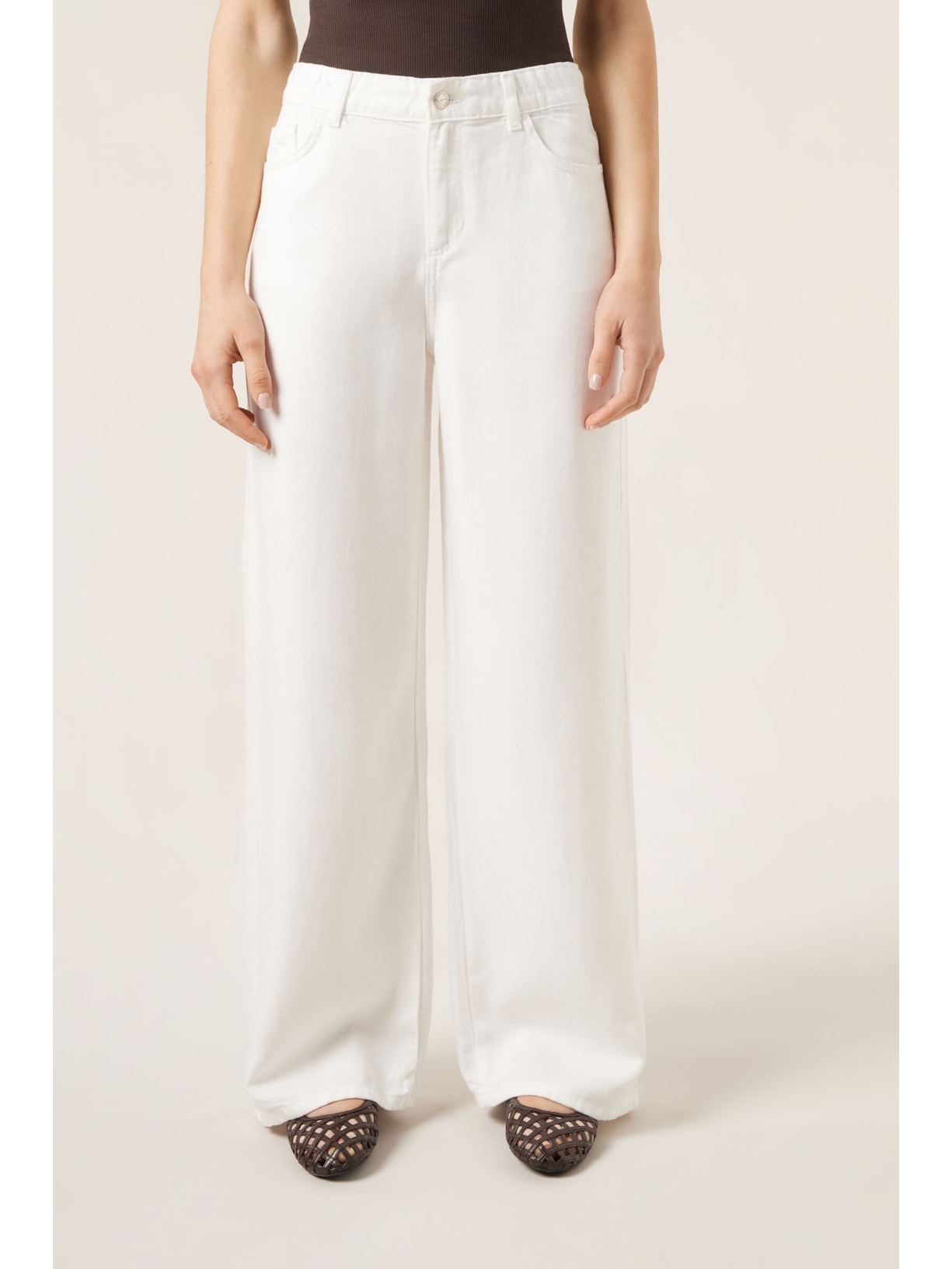 Calça Jeans Pantalona Ultra Soft Branco Calzedonia