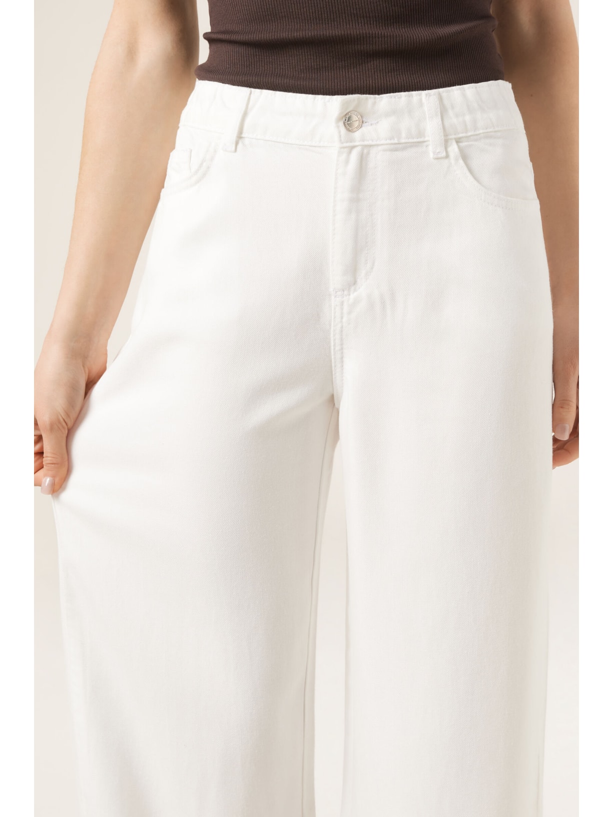 Calça Jeans Pantalona Ultra Soft Branco Calzedonia