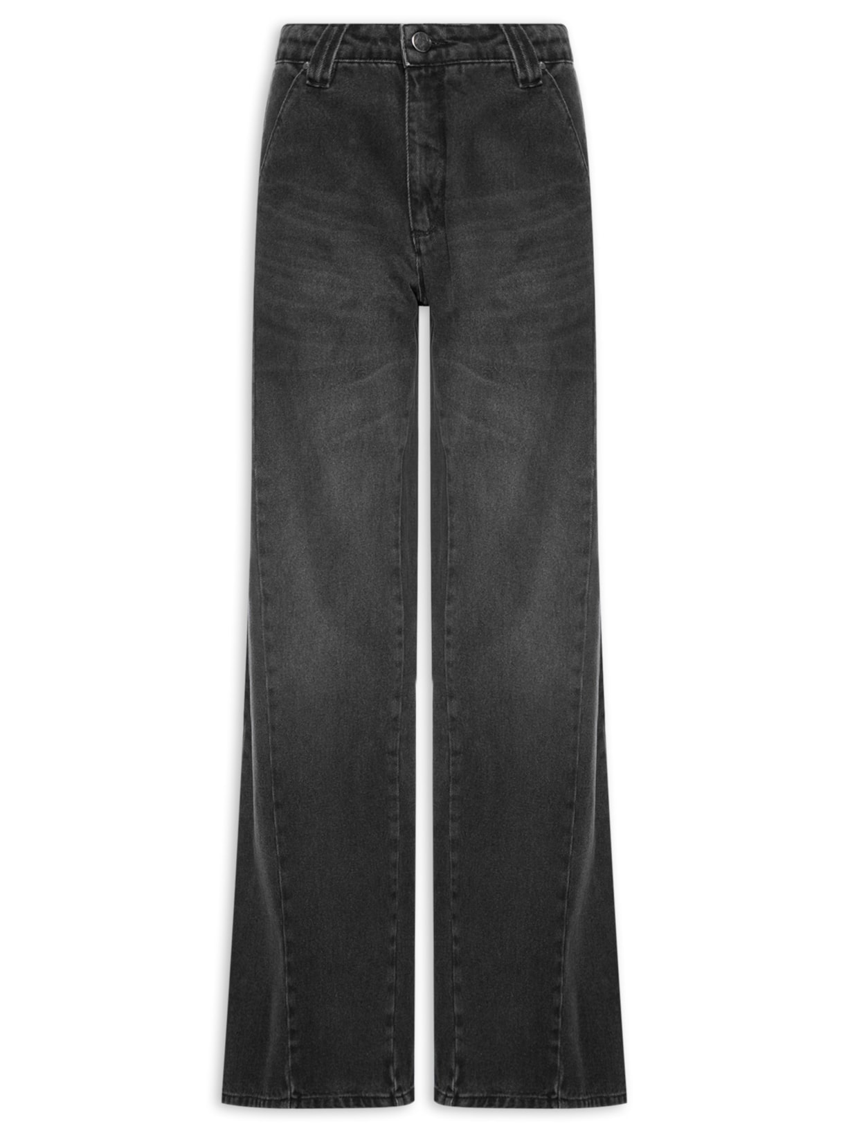 Calça Jeans Reta Cintura Baixa Feminina – Preto Animale