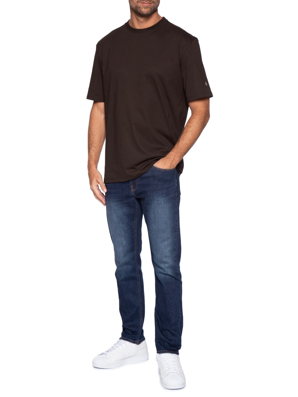 Calça Jeans Skinny 5 Pockets Masculina Azul Calvin Klein Jeans