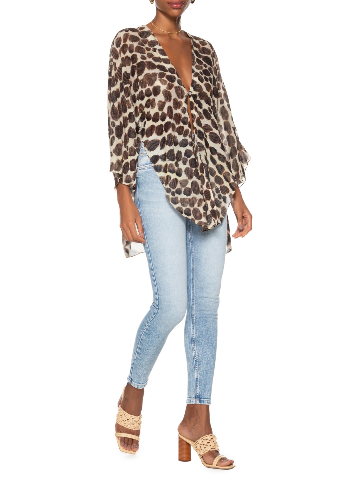 Calça Jeans Skinny Basic High Claro Azul Animale