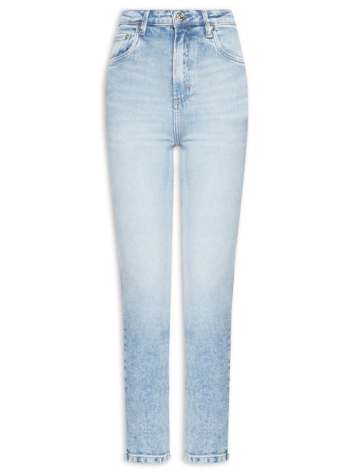 Calça Jeans Skinny Basic High Claro - Azul
