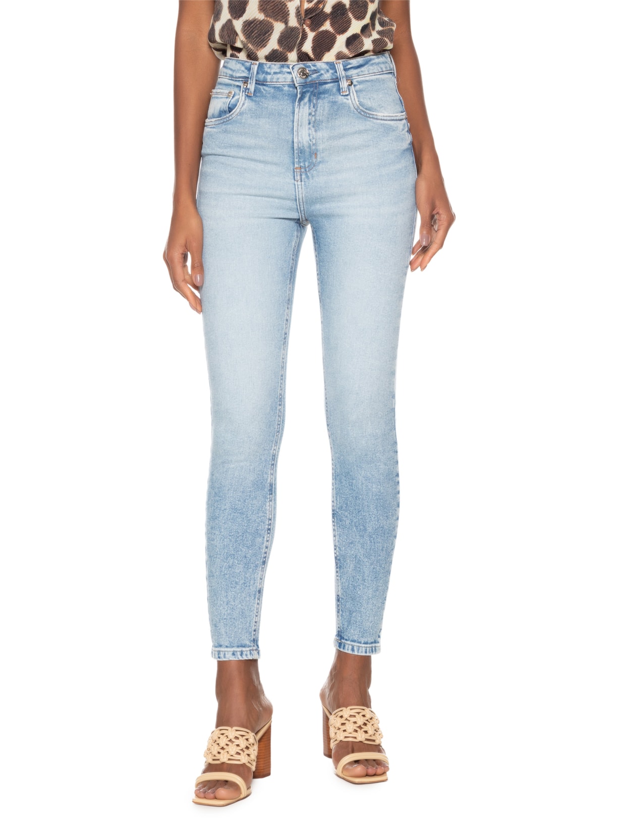 Calça Jeans Skinny Basic High Claro Azul Animale