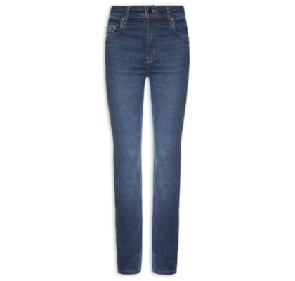 Calça Jeans Skinny Basic High Feminina – Azul