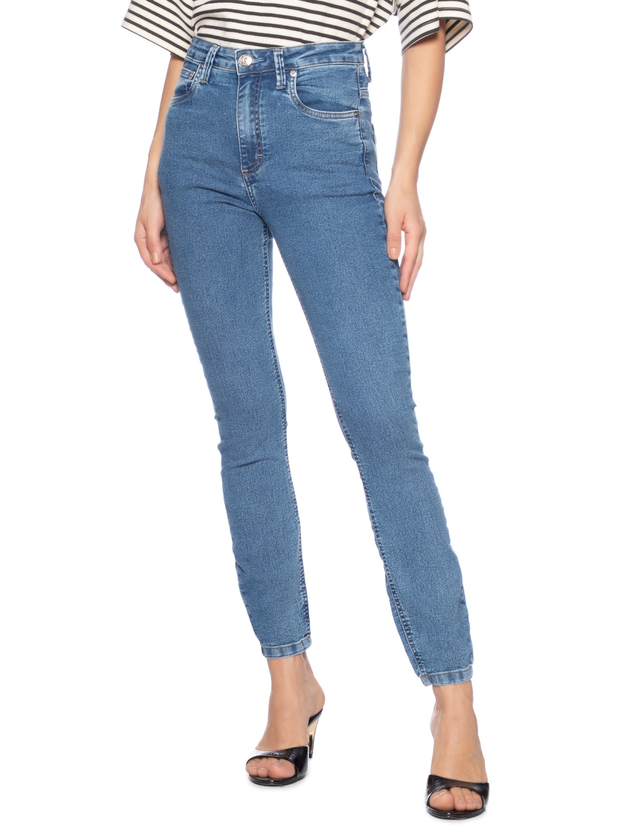 Calça Jeans Skinny Basic Midi Blue Azul Animale Jeans