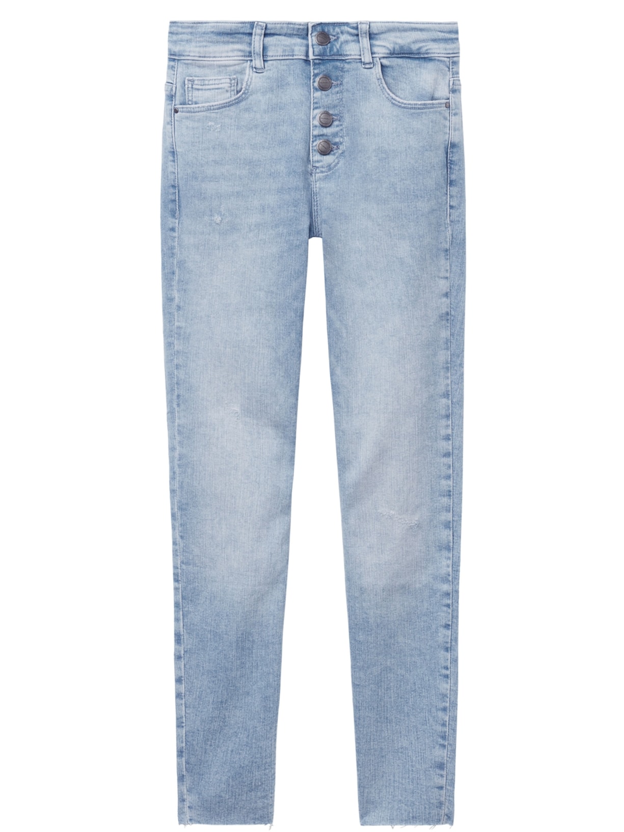 Calça Jeans Skinny Com Botões - Azul