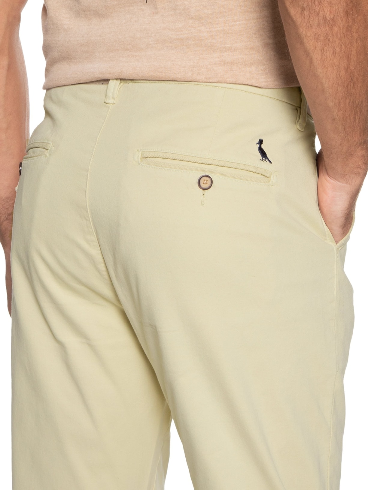 Calça Jeans Slim Masculina Contemporanea Casual Iron Bege Reserva