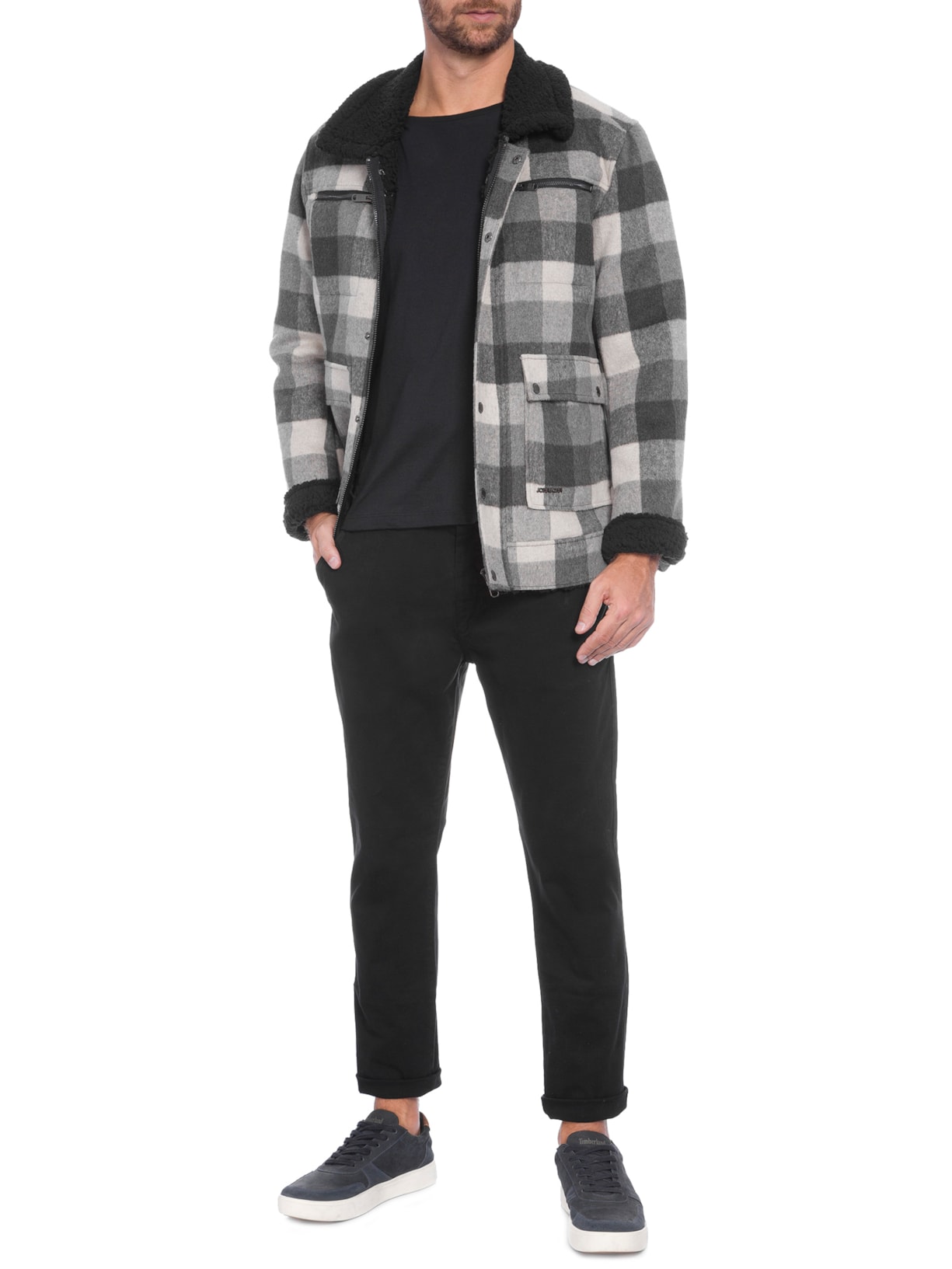 Calça Jeans Slim Masculina Contemporânea Casual Iron   Preto Reserva