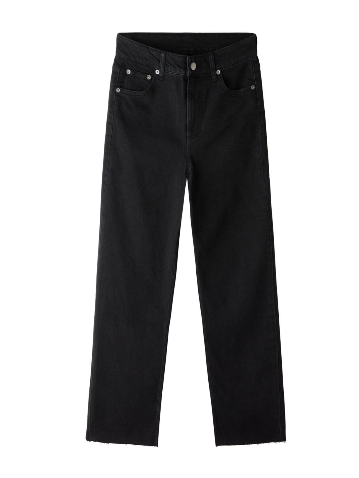 Calça Jeans Straight Cropped - Preto