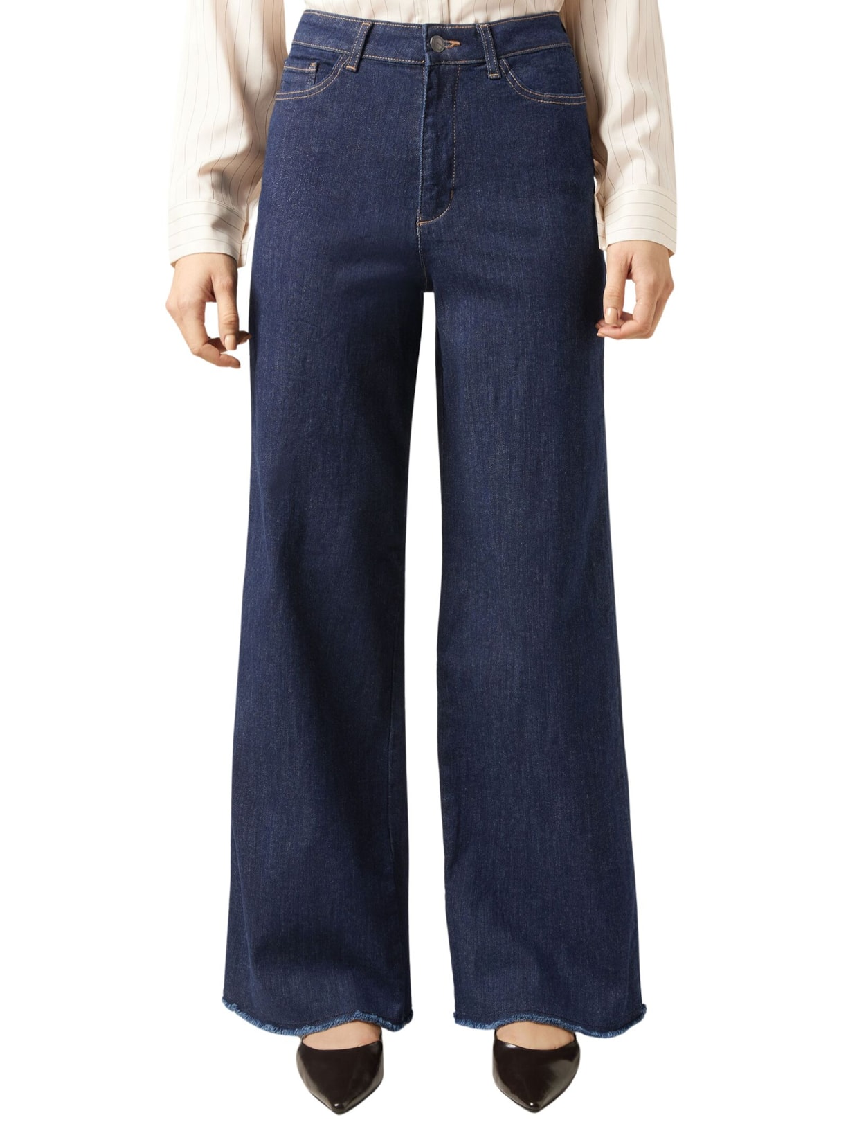 Calça Jeans Wide Leg Stretch Azul Calzedonia