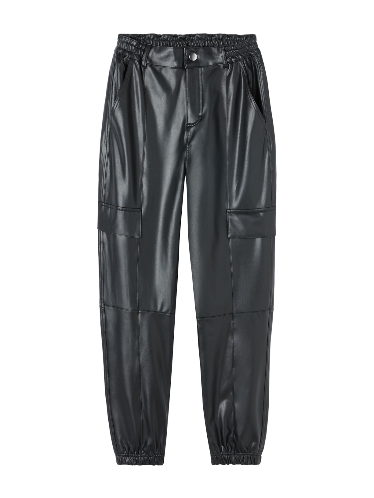 Calça Jogger Efeito Couro - Preto