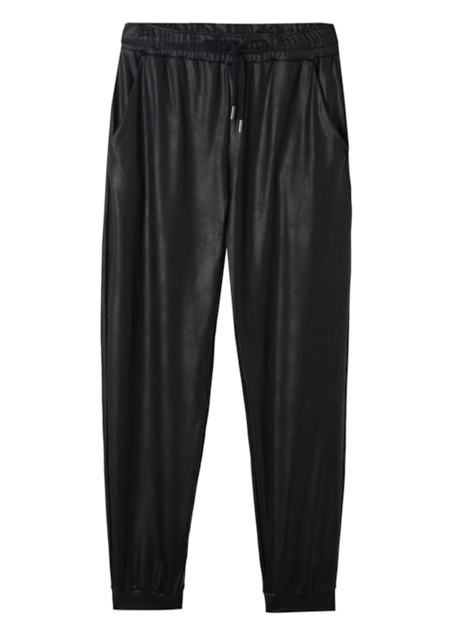 Calça Jogger Efeito Couro - Preto