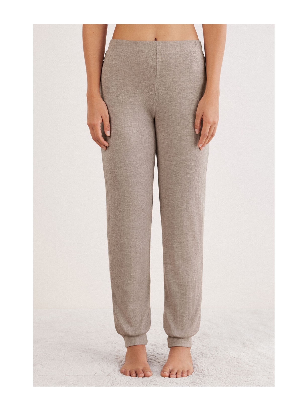 Calça Jogger Em Modal Com Cashmere Luxury Softness Marrom Intimissimi