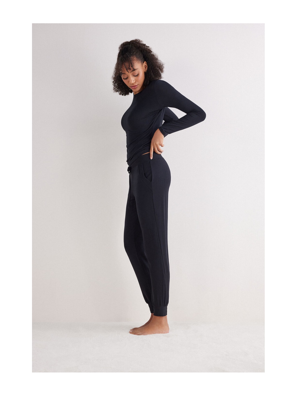 Calça Jogger Em Modal Preto Intimissimi