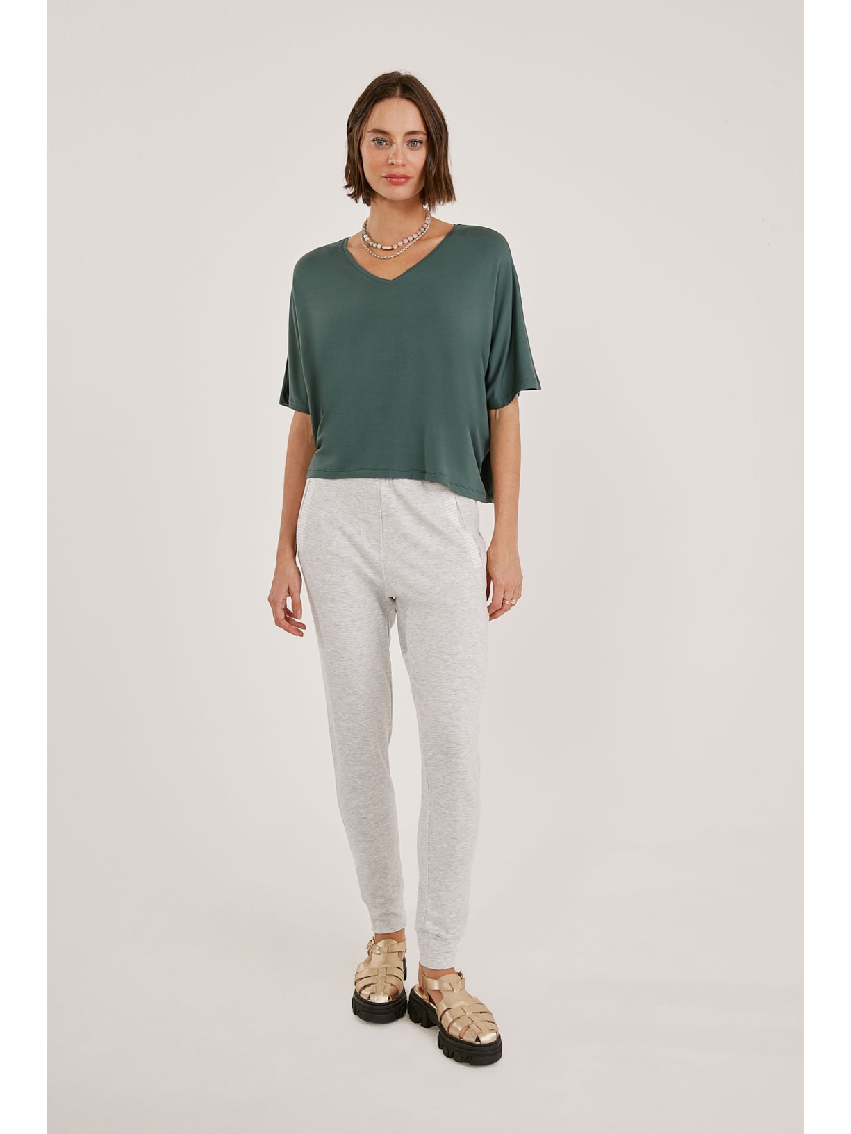 Calça Jogging Mescla Claro Noronha Yogini