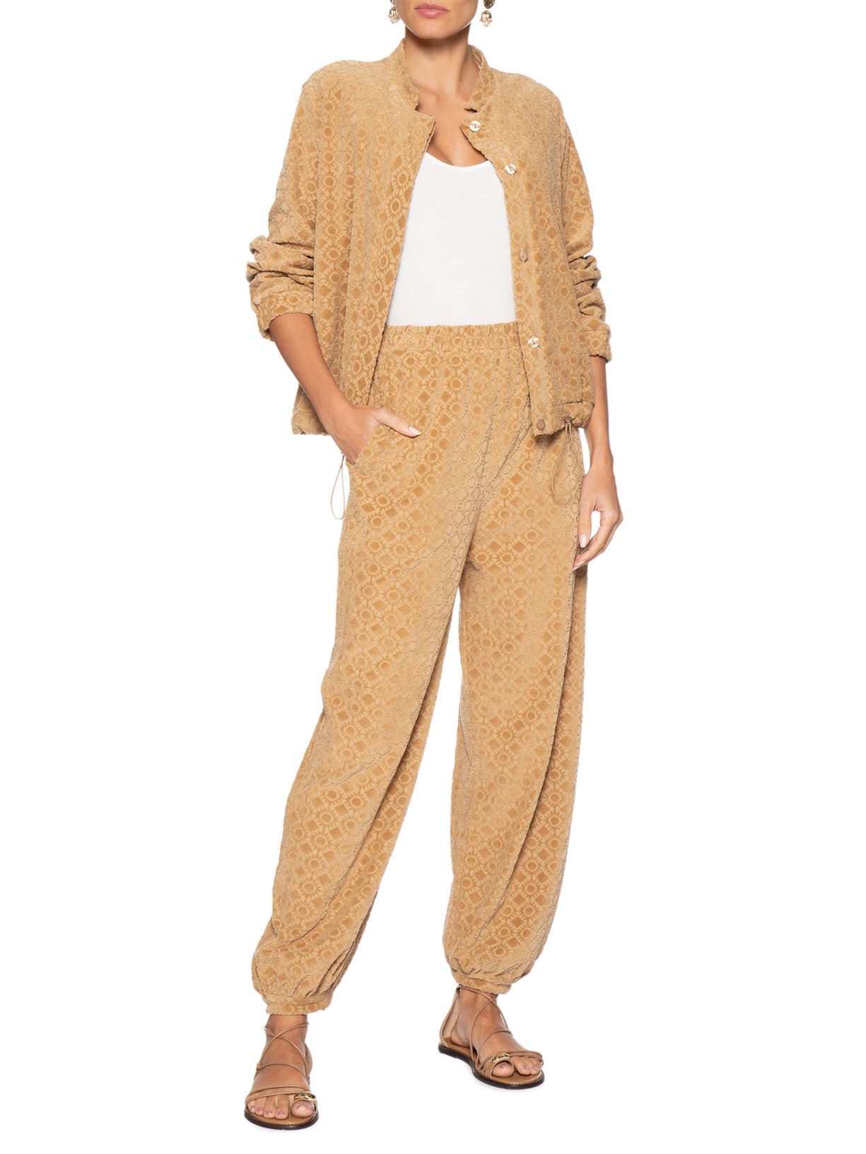 Calça Jogging Veludo Feminina – Bege Dress To