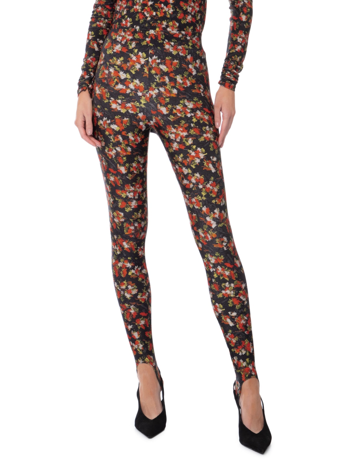 Calça Legging Feminina Lycra Estampada Preto Paula Raia