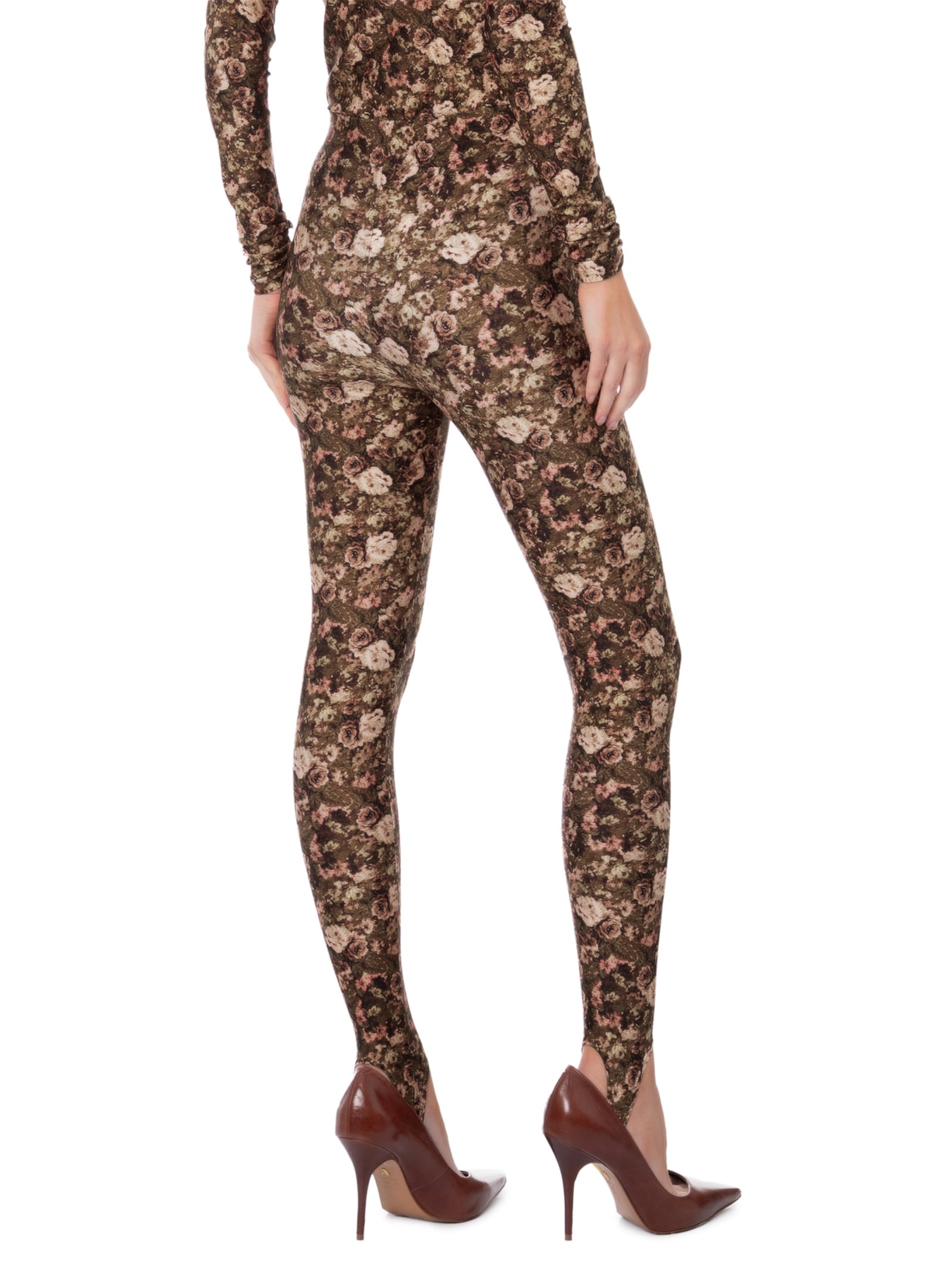Calça Legging Feminina Lycra Estampada Rosa Paula Raia