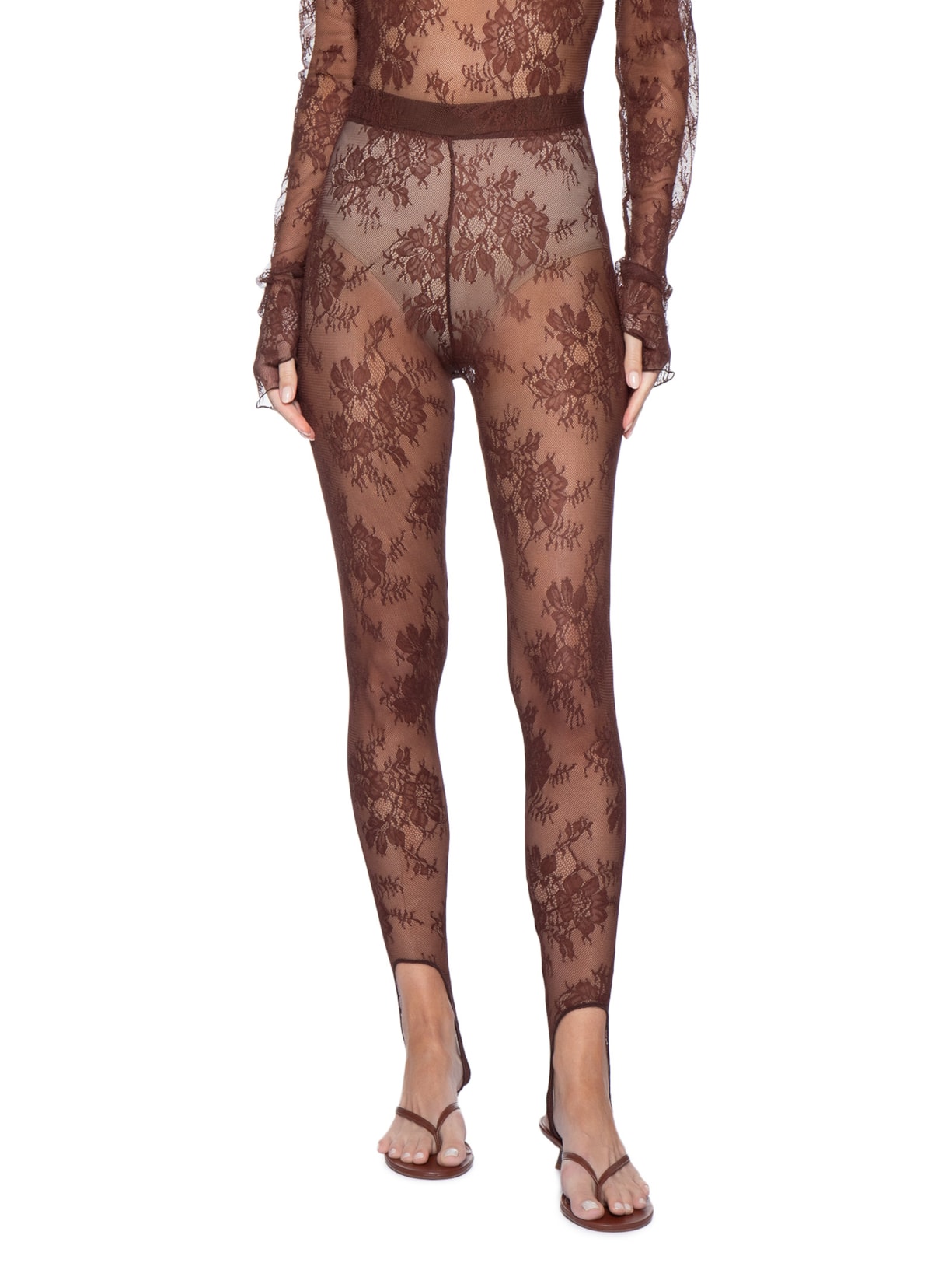 Calça Legging Feminina Palais Marrom Framed