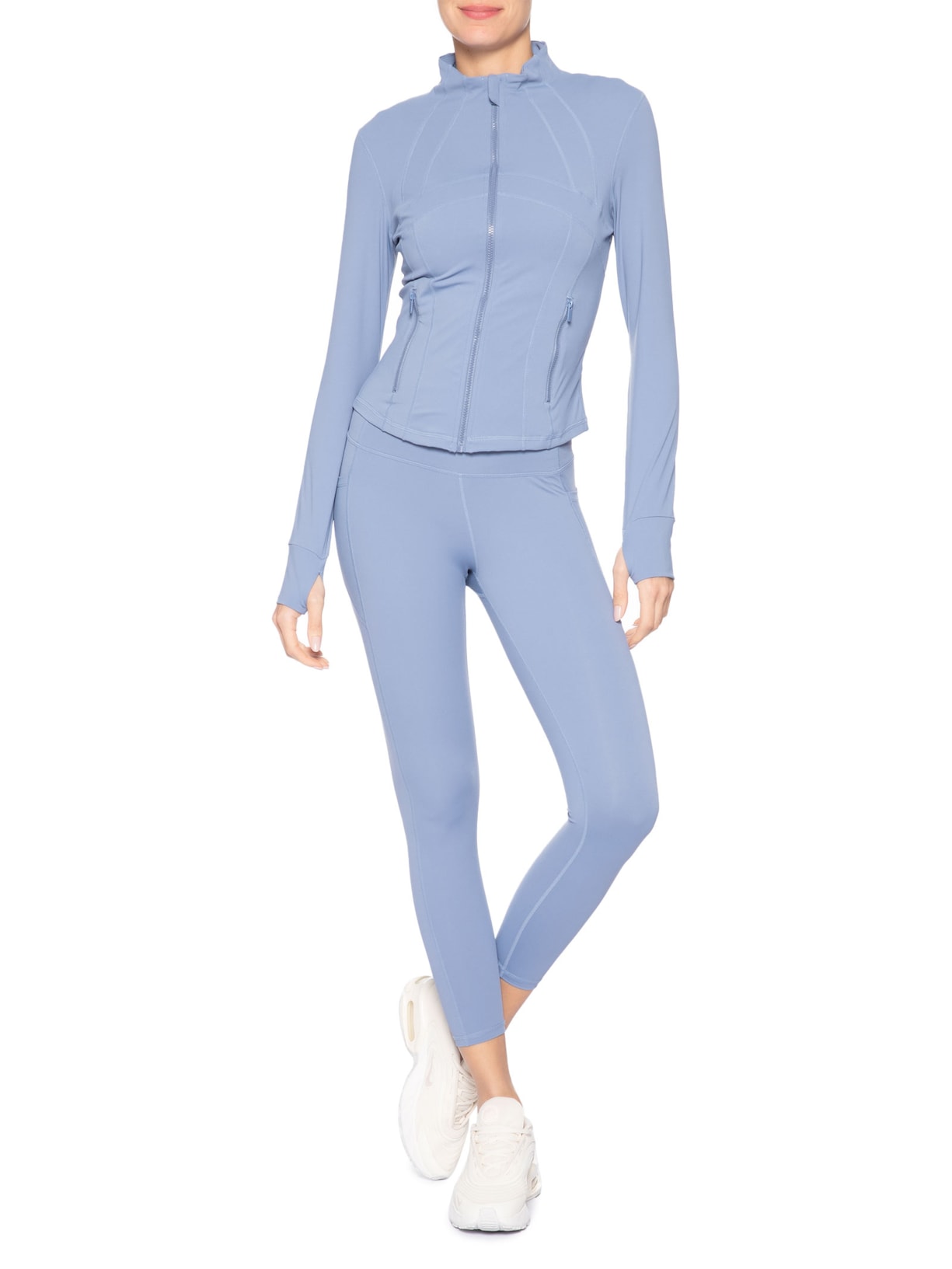 Calça Legging Fitness Feminina Azul Basiq
