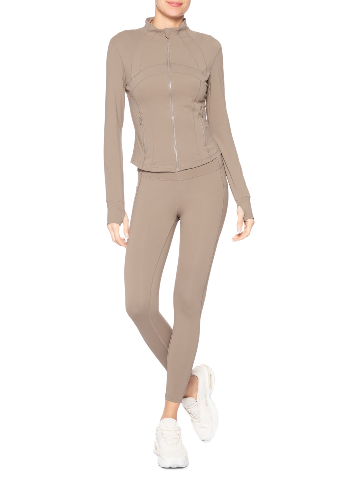 Calça Legging Fitness Feminina Marrom Basiq