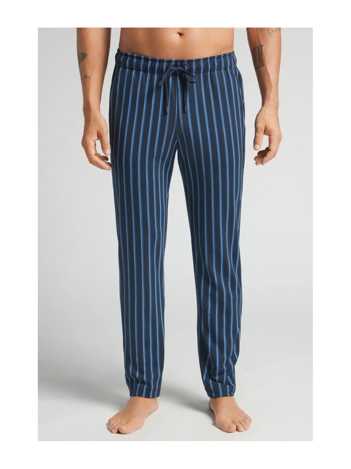 Calça Listrada Em Algodão Azul Intimissimi