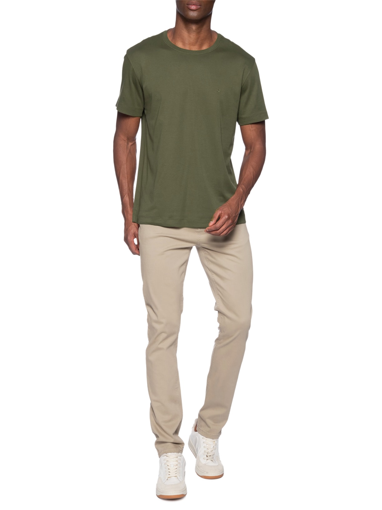 Calça Masculina 5 Pockets Chino Slim Fit Color Comfort Marrom Aramis