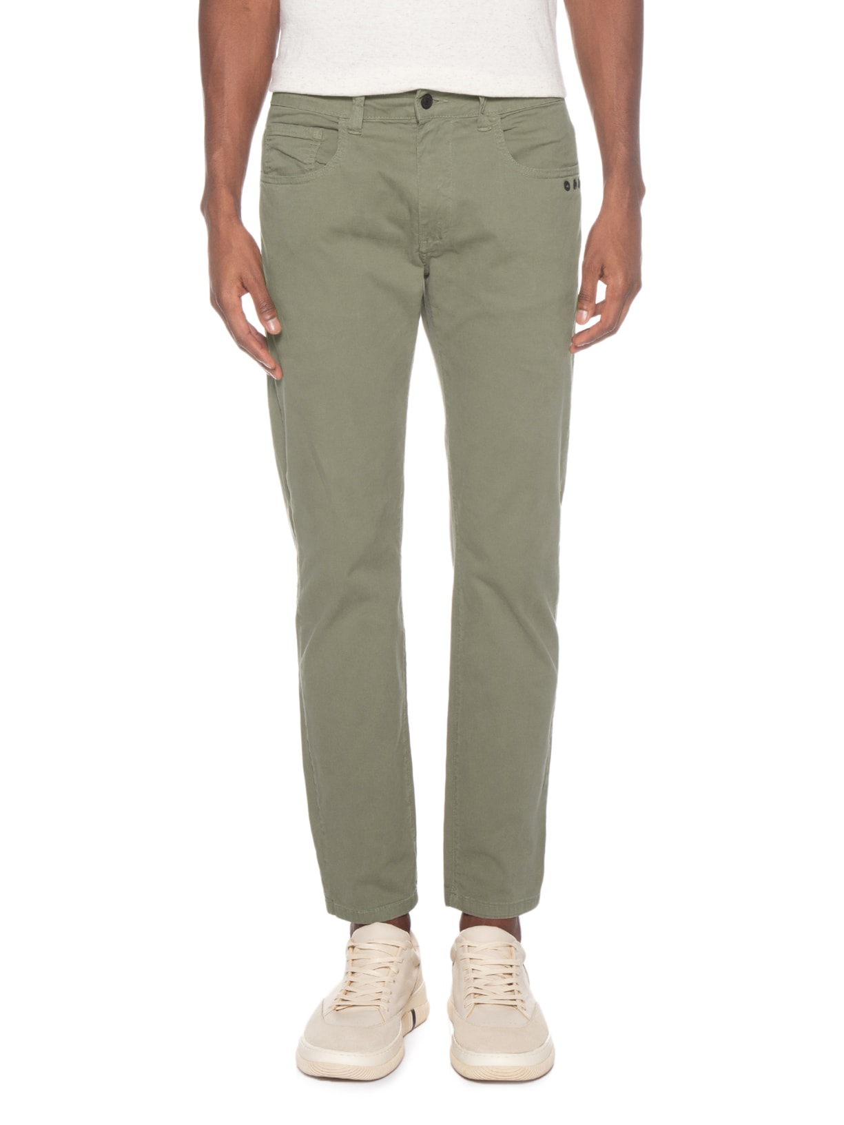 Calça Masculina 5 Pockets Color Lisa Cinza Osklen