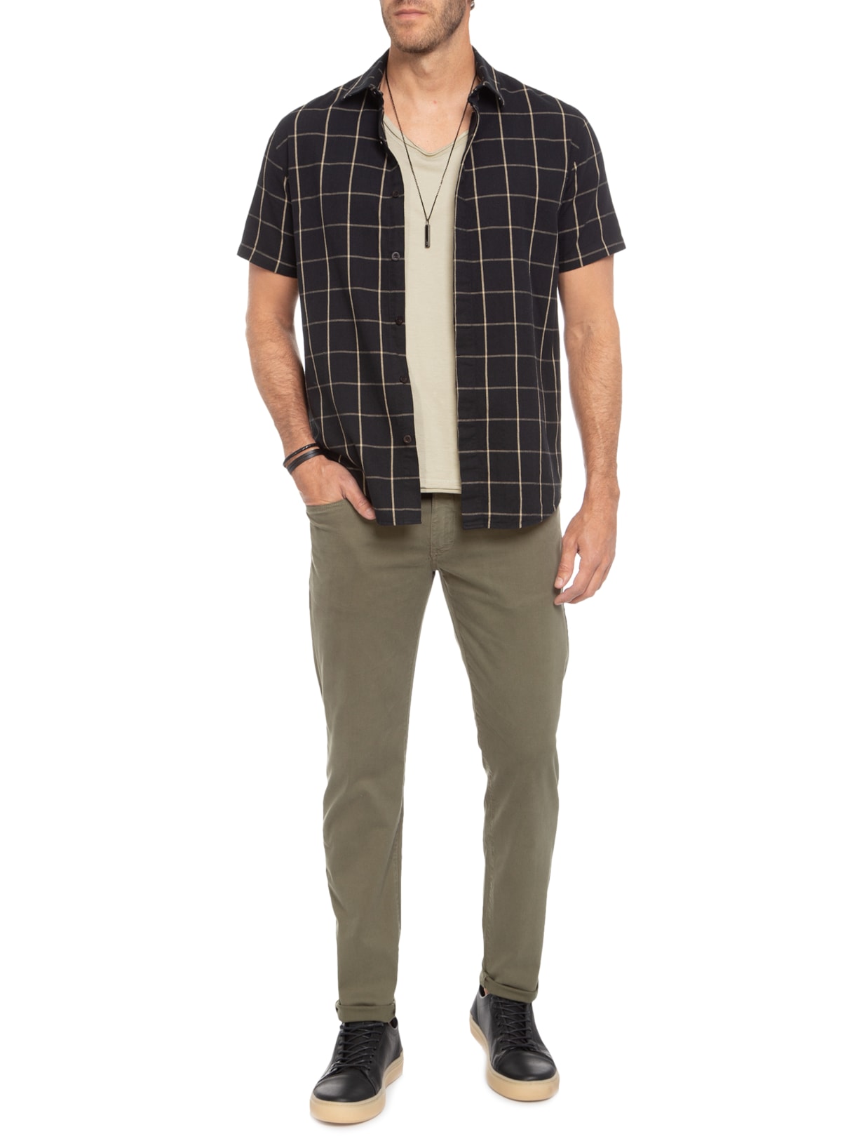 Calça Masculina 5 Pockets Color Lisa Verde Osklen