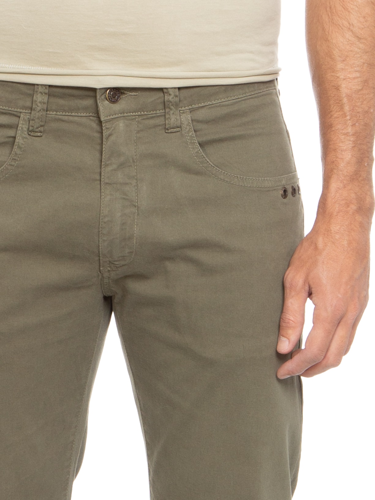 Calça Masculina 5 Pockets Color Lisa Verde Osklen