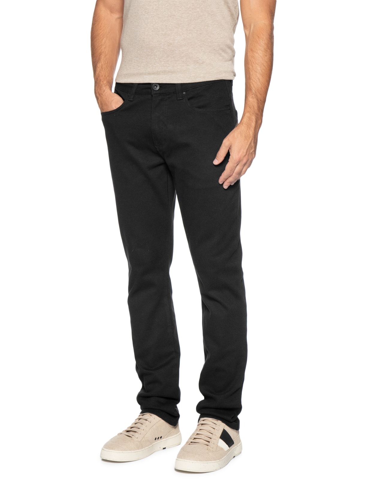 Calça Masculina 5 Pockets Moletom Preto Reserva