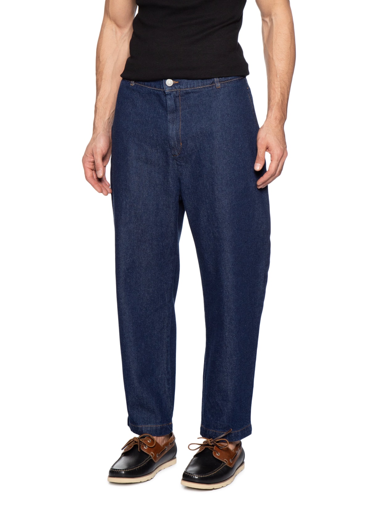 Calça Masculina Abaulada Jeans Escuro Azul Handred