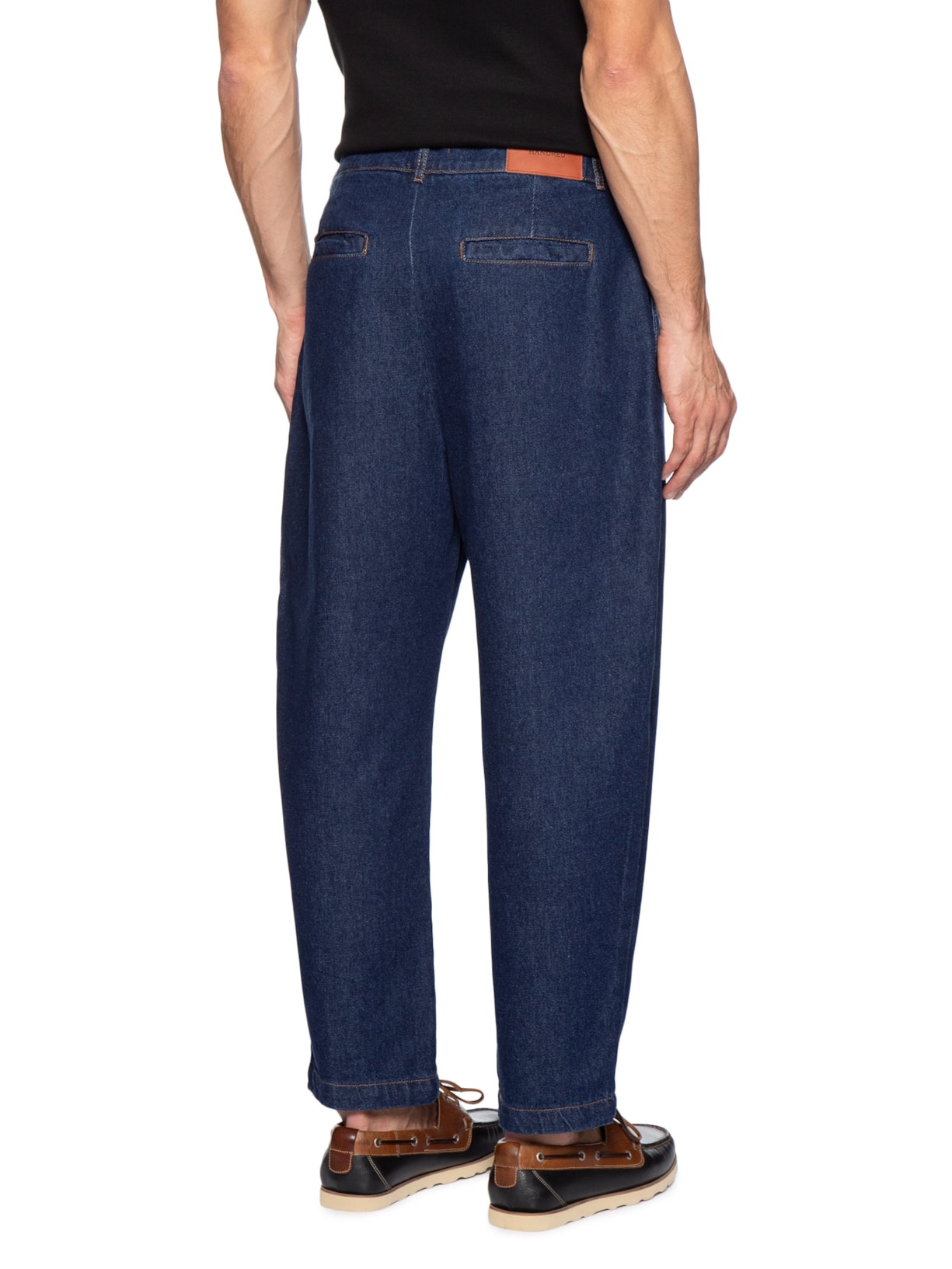 Calça Masculina Abaulada Jeans Escuro Azul Handred